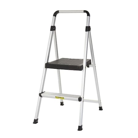 Cosco Cosco 39.37 in. H X 18.5 in. W X 23.62 in. D 225 lb. capacity 2 step Aluminum Folding Step Stool 11-628-ABK4